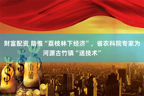 财富配资 助推“荔枝林下经济”，省农科院专家为河源古竹镇“送技术”
